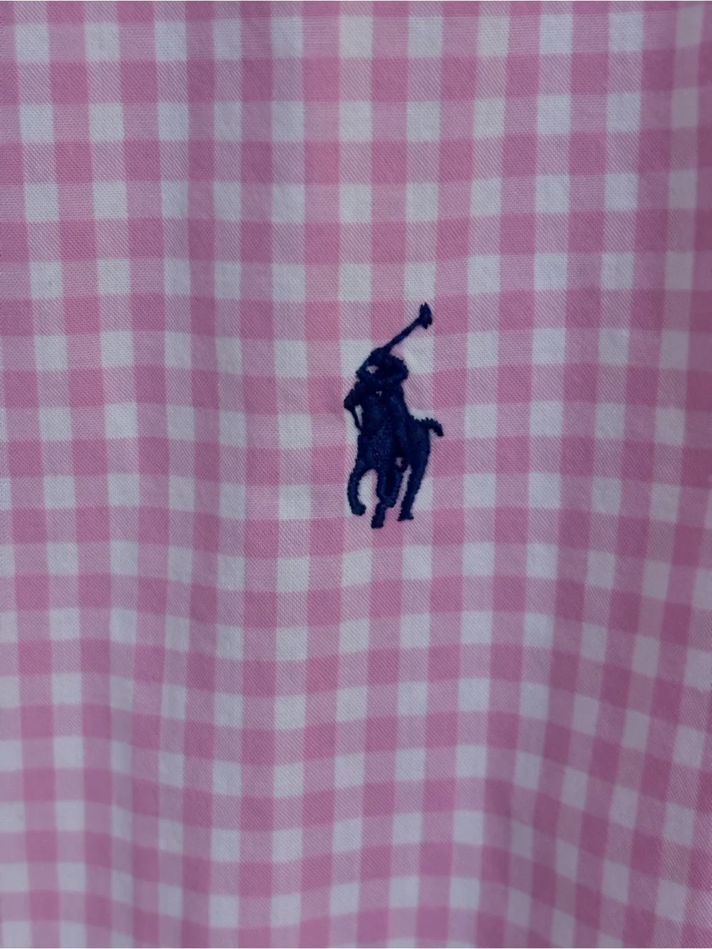 Ralph Lauren Girls 14/16 Pink Gingham Button-Down Shirt
